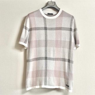 バーバリーブラックレーベル(BURBERRY BLACK LABEL)の【優しいモザイクの色合いが合わせ易い】ブラックレーベル　半袖トップス　LLサイズ(シャツ)