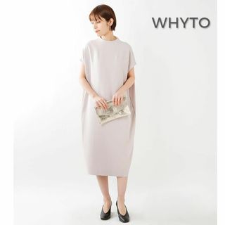 WHITE - 123*美品 ホワイト whyto ダブルクロス ストレッチ コクーンワンピース