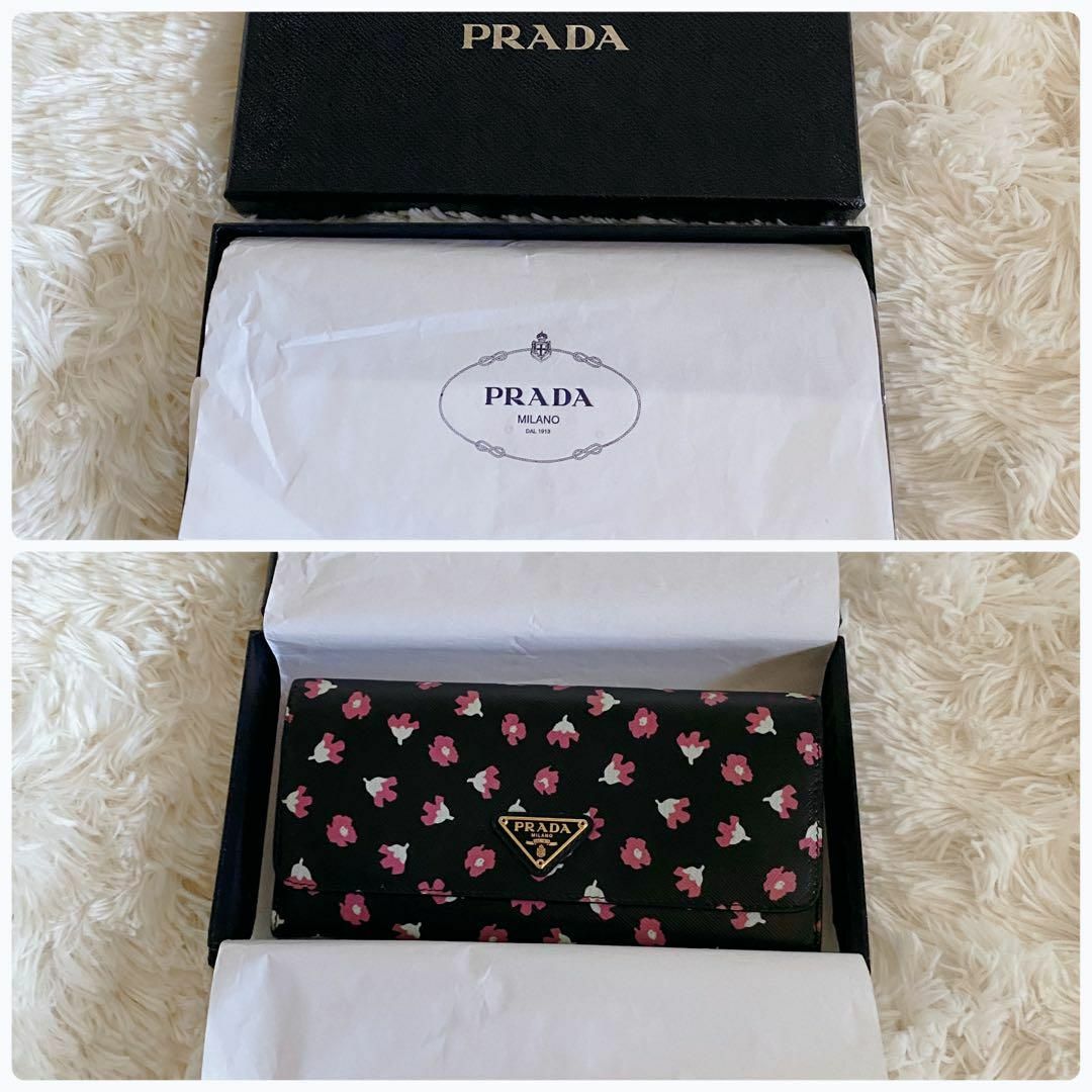 PRADA(プラダ)の【希少限定品・未使用級美品】プラダ 長財布 カード サフィアーノ 三角ロゴ レディースのファッション小物(財布)の商品写真