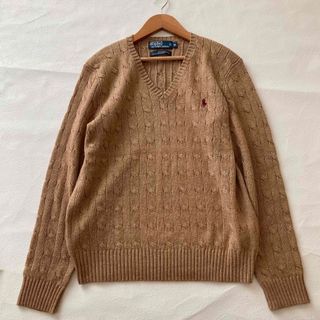 ラルフローレン♡ シルク混Ｖネックwoolセーター　ワンポイント刺繍polo