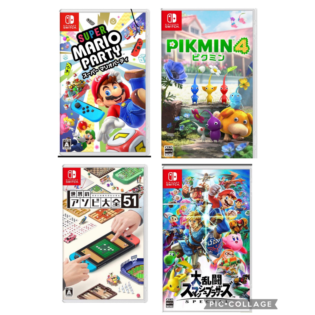 Switchソフトまとめ売り スマブラ マリパ ピクミン4 アソビ大全