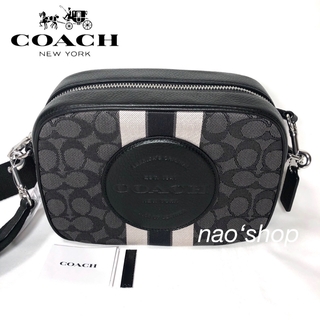 コーチ(COACH)の【新品】COACH ショルダーバッグ ストライプ パッチ ブラック(ショルダーバッグ)