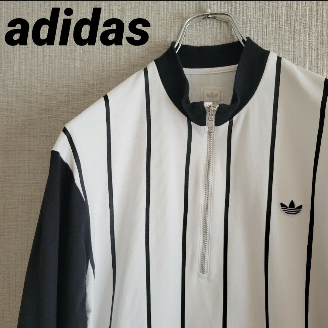 adidas - Vintage古着 万国旗タグ adidas ハーフジップ ストライプの ...