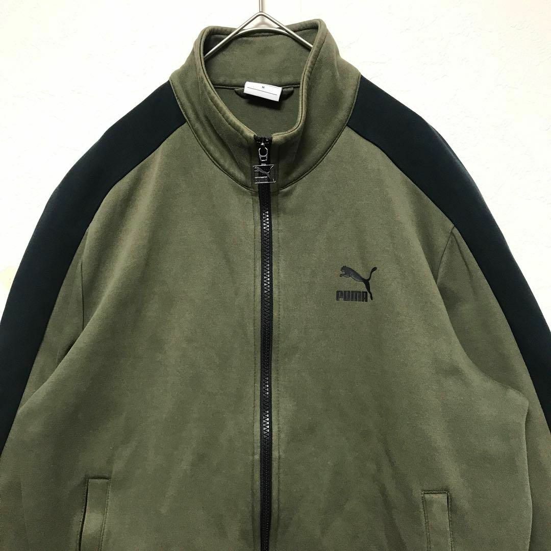 00s PUMA track jacket トラックジャージ カーキ×ブラック-