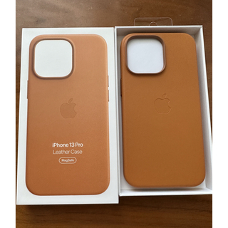 アップル(Apple)のAPPLE MagSafe iPhone13 Pro レザーケース/ゴールデンブ(その他)
