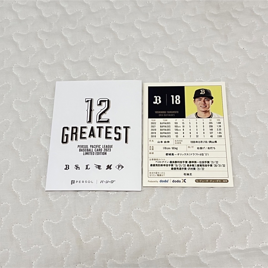 オリックス・バファローズ - 12GREATEST 山本由伸 オリックス