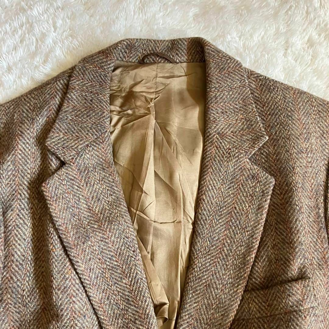 Harris Tweed(ハリスツイード)のハリスツイード　テーラードジャケット　ウール　アメリカ製　80s ベージュ　M メンズのジャケット/アウター(テーラードジャケット)の商品写真