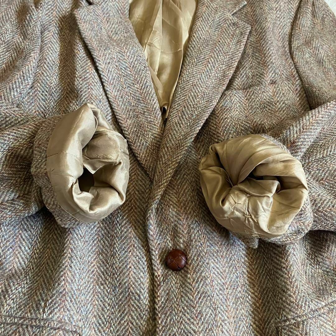 Harris Tweed(ハリスツイード)のハリスツイード　テーラードジャケット　ウール　アメリカ製　80s ベージュ　M メンズのジャケット/アウター(テーラードジャケット)の商品写真