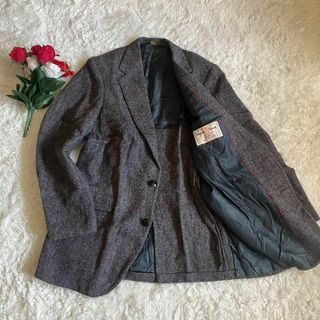 ハリスツイード(Harris Tweed)のハリスツイード　テーラードジャケット　ウール　アメリカ製　90s グレー　M相当(テーラードジャケット)