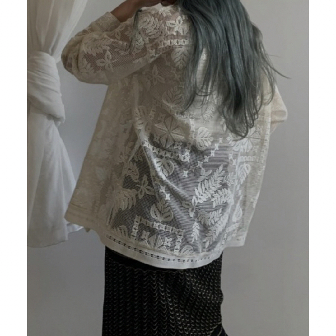 CHEMICAL LACE OVER SHIRT ホワイト