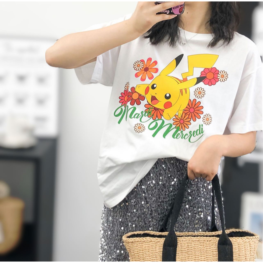 【韓国限定】Mardi Mercredi マルディピカチュウショート丈 Tシャツ