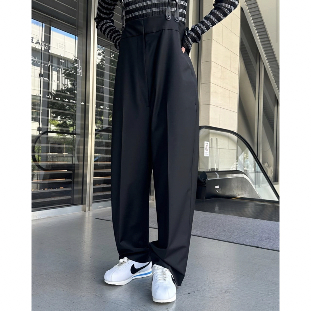 HIGH WAIST SUSPENDERS PANTS - スラックス