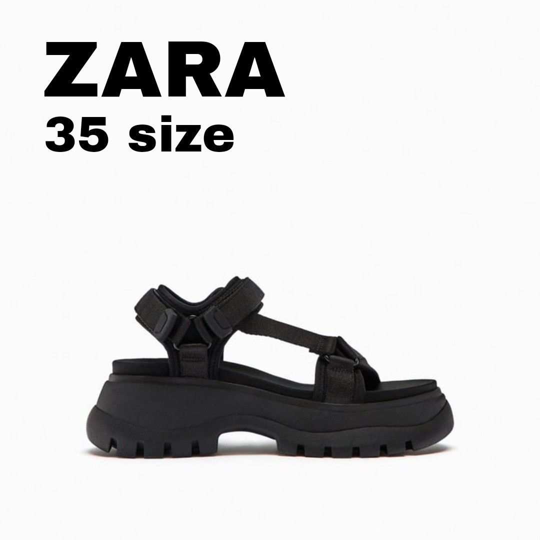 ZARA　スポーティサンダル　35サイズ　ブラックブラック定価