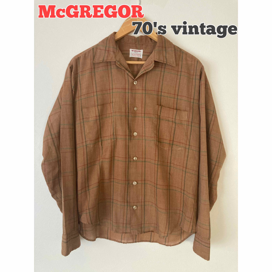 MacGregor(マグレガー)のMcGREGOR マックレガー　長袖シャツ　開襟シャツ　チェックシャツ　70's メンズのトップス(シャツ)の商品写真