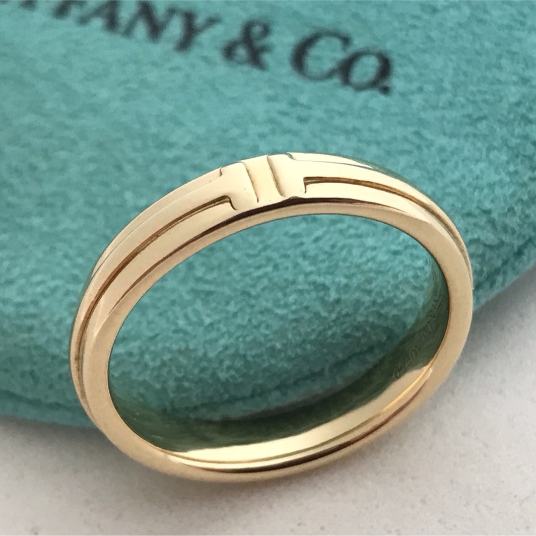 Tiffany K18YG Tコレクション TWO リング 美品 20号