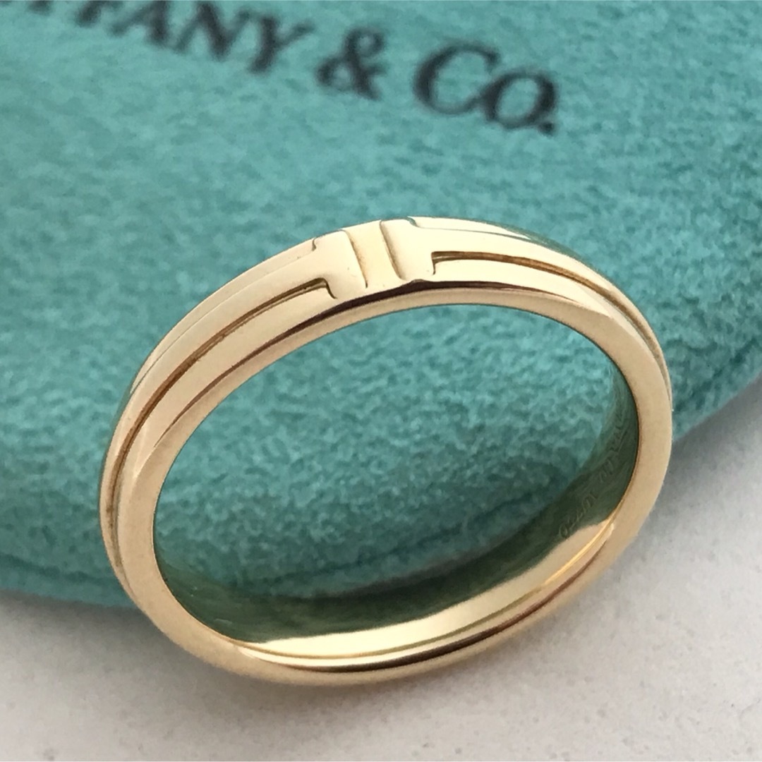 Tiffany & Co.(ティファニー)のTiffany K18YG Tコレクション TWO リング 美品 20号 メンズのアクセサリー(リング(指輪))の商品写真