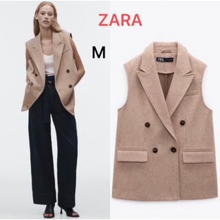 新品 完売品 ZARA ショート丈 ダブルベストジャケット ダブルボタン