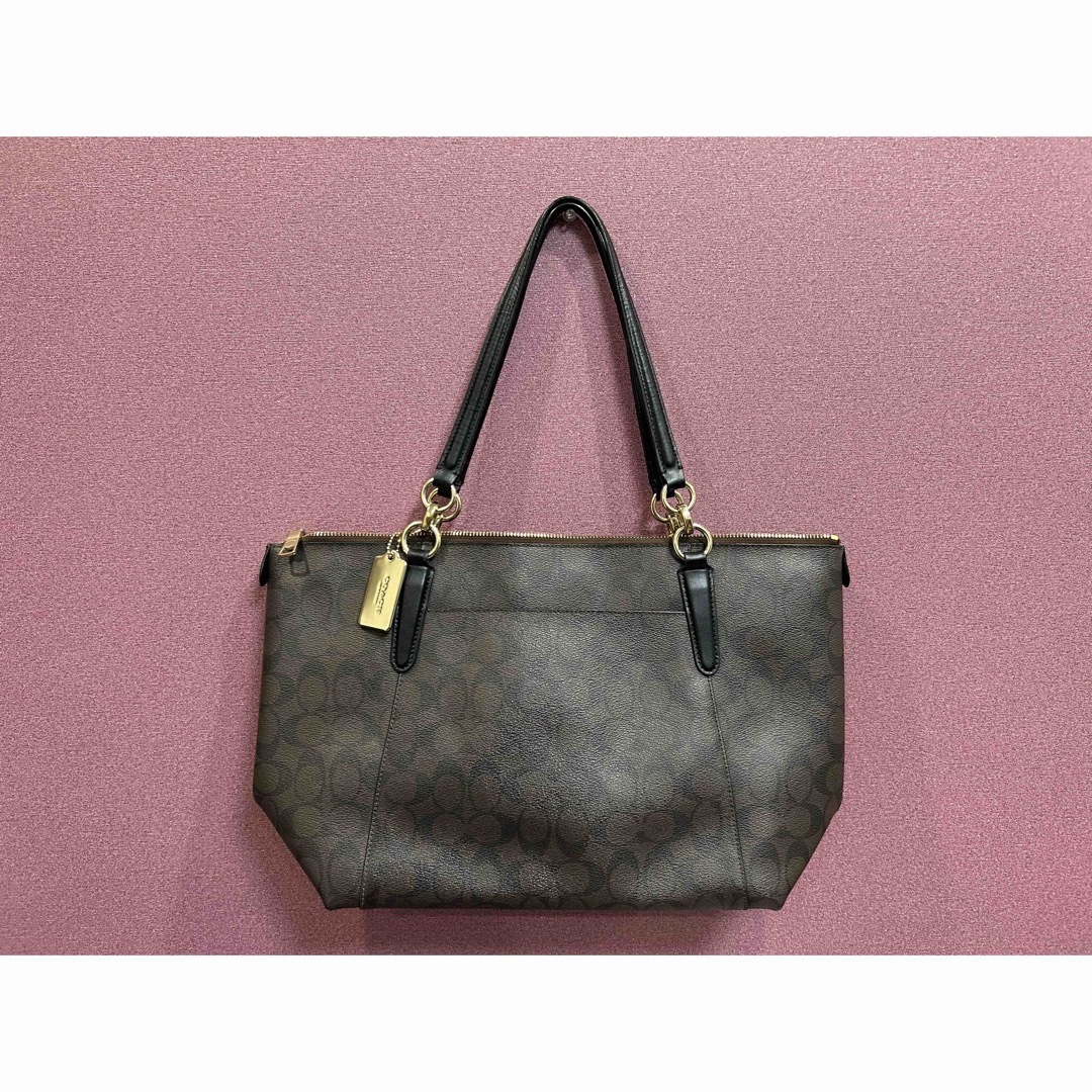 COACH トートバッグ コーチ PVC シグネチャー F58318 A4 美品