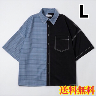 【新品】インターファクトリー チェック切り替え 半袖シャツ L(シャツ)