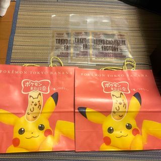 ポケモン東京ばな奈の紙袋、Tokyo chocolat factoryの袋(ショップ袋)