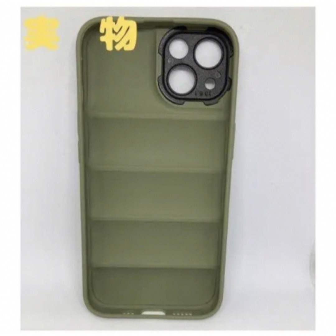 【新品・高品質】iPhone13 ケース　耐衝撃 ダウンスマホケース 緑　カーキ スマホ/家電/カメラのスマホアクセサリー(iPhoneケース)の商品写真