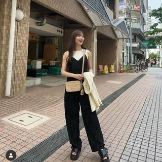 クラネ(CLANE)の【CLANE/クラネ】 FRINGE CAMI ALL IN ONE(サロペット/オーバーオール)