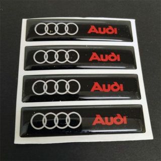 アウディ(AUDI)のAUDI　アウディ　 エポキシ３Dステッカー　４個セット　Bタイプ(車内アクセサリ)