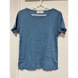 アズールバイマウジー(AZUL by moussy)のAZUL メロウデザイントップス ブルー(Tシャツ(半袖/袖なし))