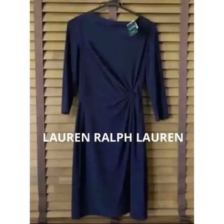 ラルフローレン(Ralph Lauren)のLAUREN  ラルフローレン　ワンピース　ネイビー　米国購入　新品(ひざ丈ワンピース)