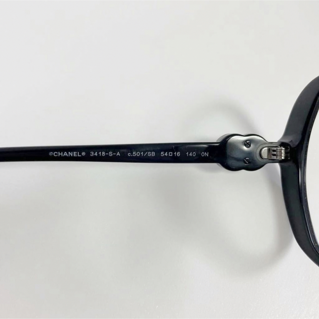 CHANEL シャネル ロゴ 伊達メガネ ブラック ココマーク ラインストーン