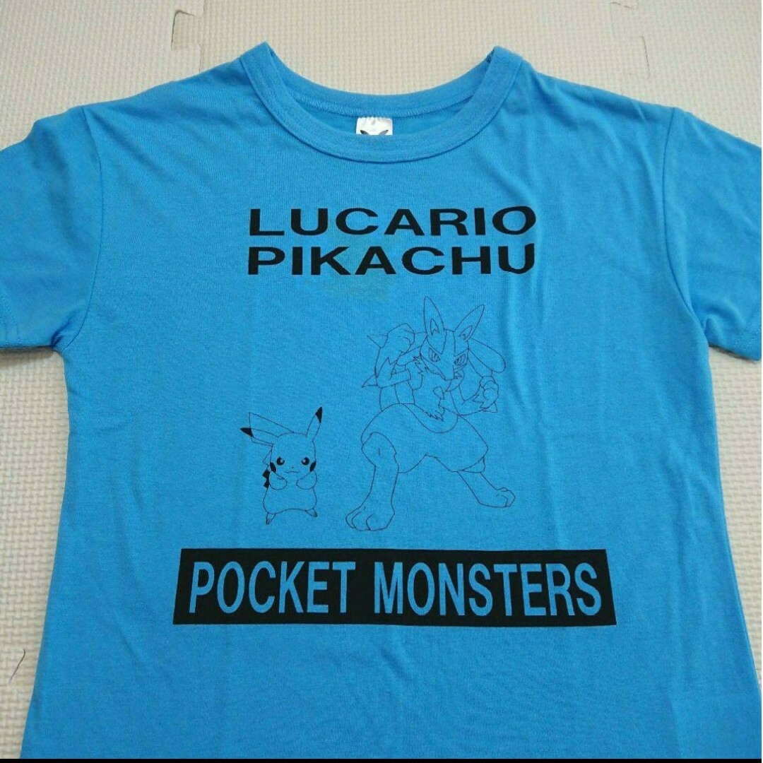 ポケモン(ポケモン)の130 ポケモン 半袖Tシャツ メッシュ 総柄 ルカリオ ピカチュウ ミミッキュ キッズ/ベビー/マタニティのキッズ服男の子用(90cm~)(Tシャツ/カットソー)の商品写真