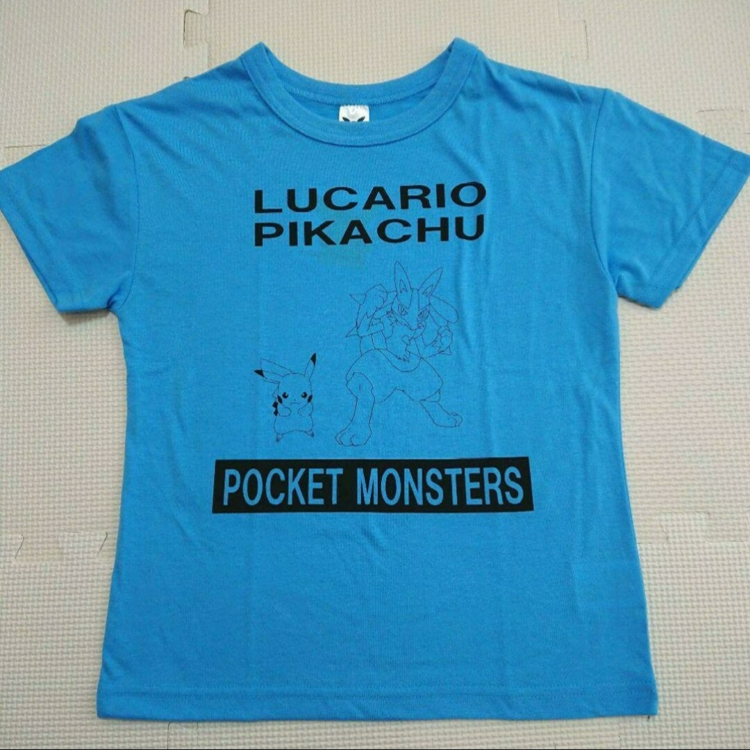 ポケモン(ポケモン)の130 ポケモン 半袖Tシャツ メッシュ 総柄 ルカリオ ピカチュウ ミミッキュ キッズ/ベビー/マタニティのキッズ服男の子用(90cm~)(Tシャツ/カットソー)の商品写真