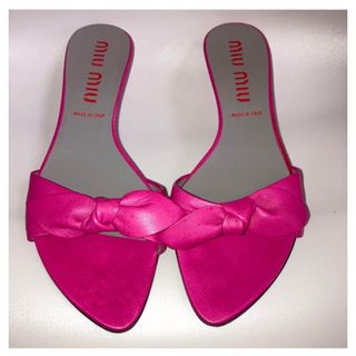 Miu Miu ミュウミュウ サンダル 37 1/2(24cm位) ピンク