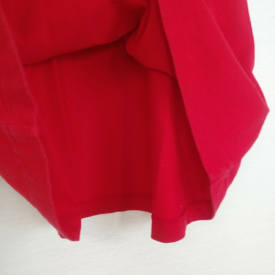 mikihouse(ミキハウス)のミキハウス　ワンピース　110㎝　赤色　ワッペン キッズ/ベビー/マタニティのキッズ服女の子用(90cm~)(ワンピース)の商品写真