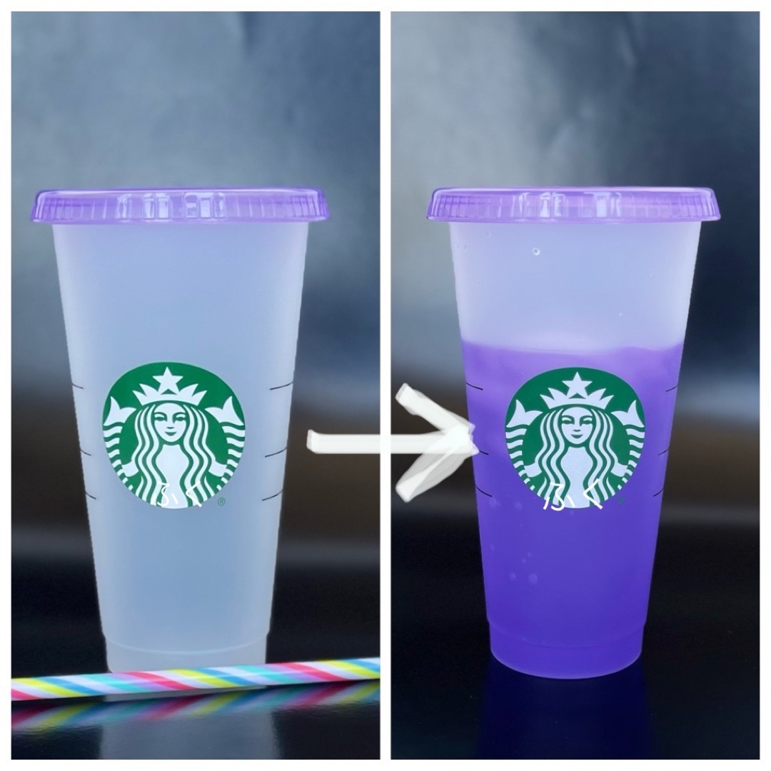 Starbucks(スターバックス)の最新作★海外スターバックス★カラーチェンジ★色が変わる★リユーザブルカップ インテリア/住まい/日用品のキッチン/食器(グラス/カップ)の商品写真