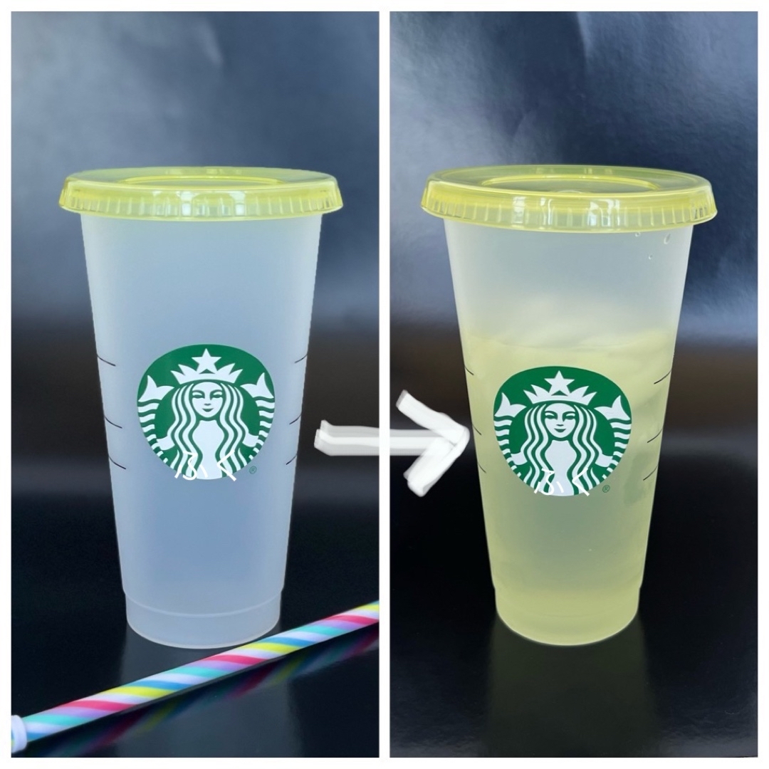 Starbucks(スターバックス)の最新作★海外スターバックス★カラーチェンジ★色が変わる★リユーザブルカップ インテリア/住まい/日用品のキッチン/食器(グラス/カップ)の商品写真