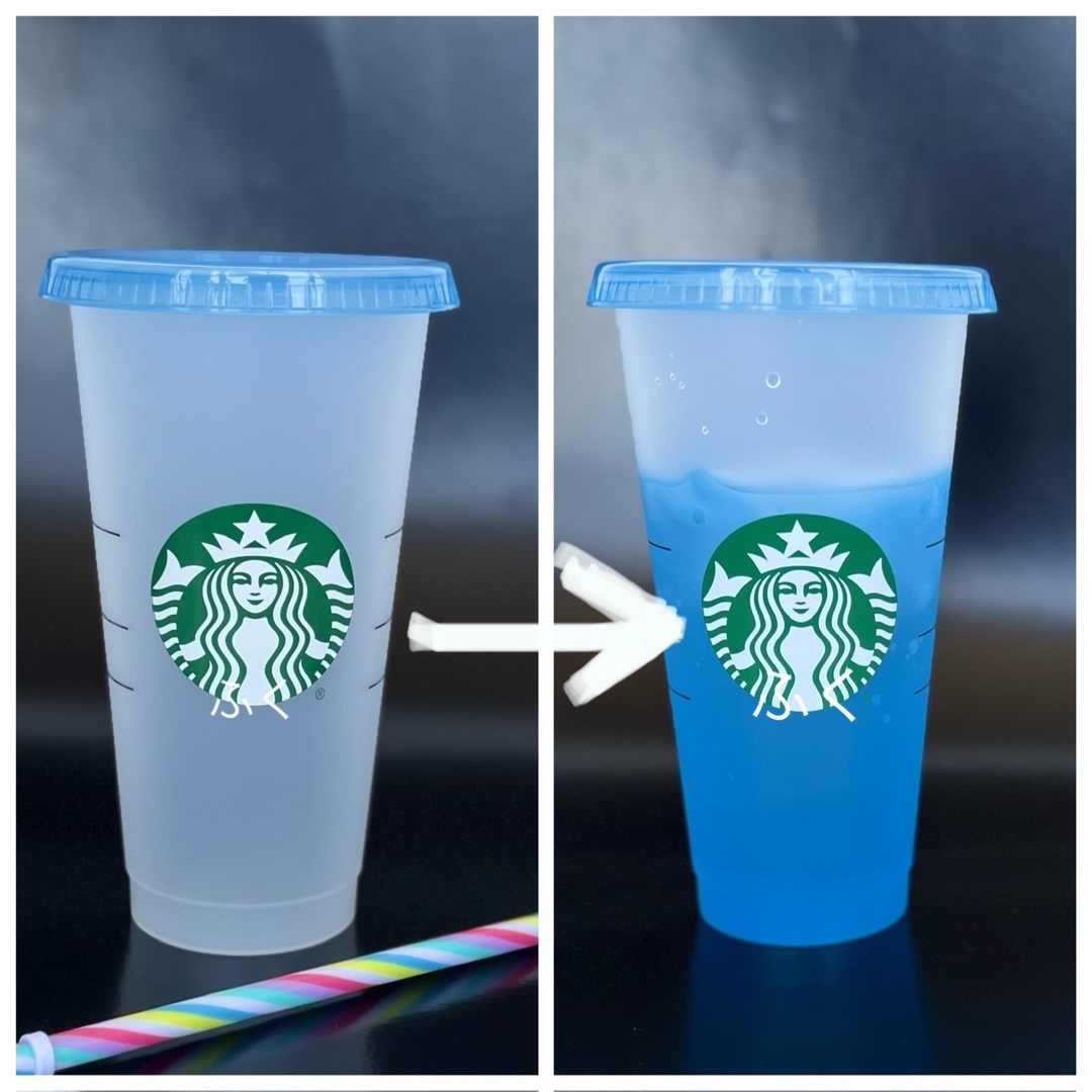 Starbucks(スターバックス)の最新作★海外スターバックス★カラーチェンジ★色が変わる★リユーザブルカップ インテリア/住まい/日用品のキッチン/食器(グラス/カップ)の商品写真