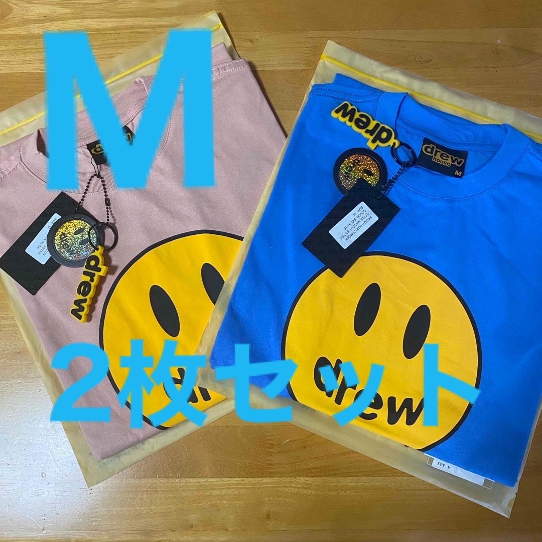 drew house(ドリューハウス)の【2枚セット割】 新品 ドリューハウス Tシャツ M スカイブルー ローズピンク メンズのトップス(Tシャツ/カットソー(半袖/袖なし))の商品写真