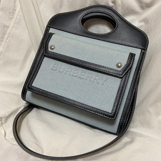 バーバリー(BURBERRY)のBurberry ロゴ キャンパスレザー 2wayトートバッグ(ショルダーバッグ)