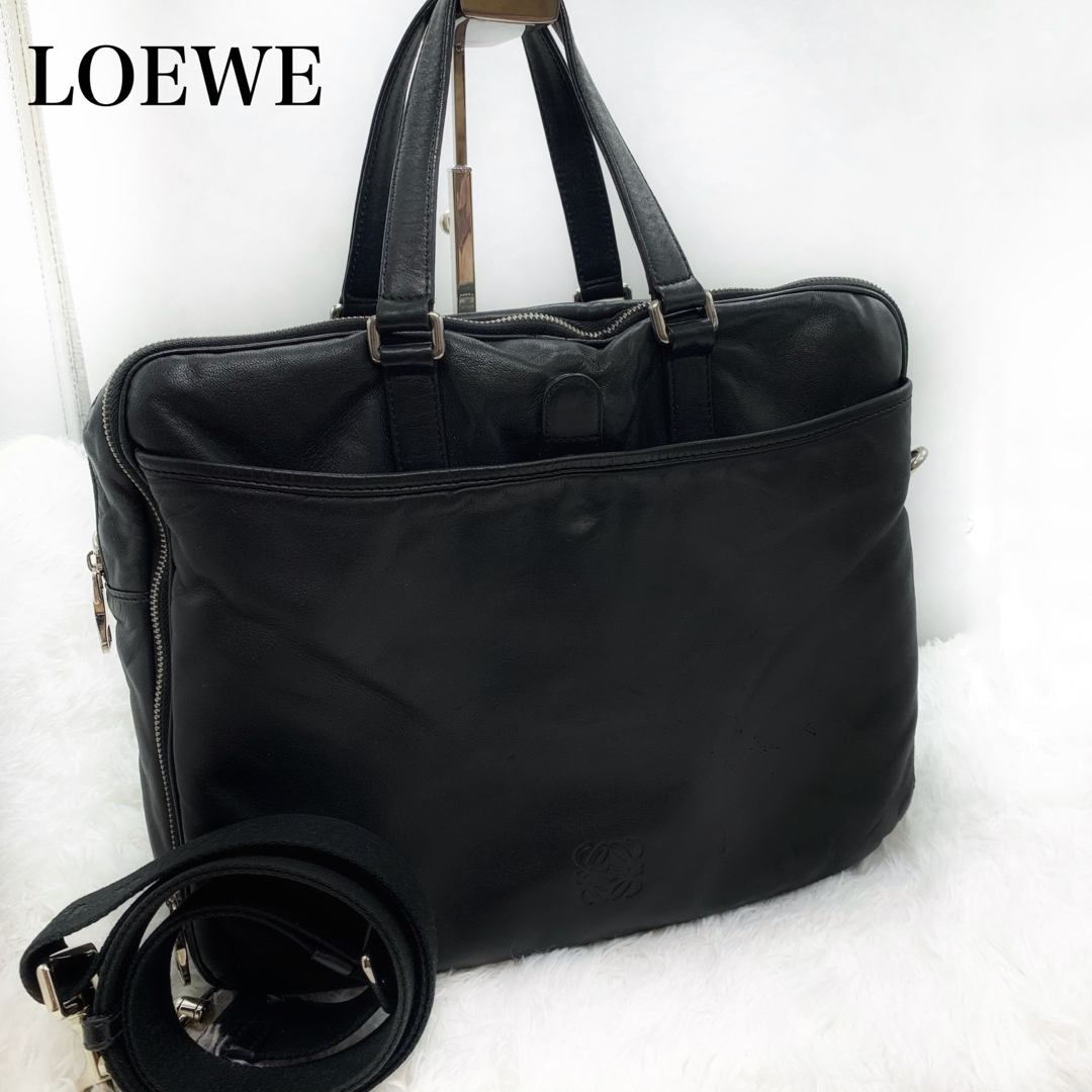 美品✨LOEWE ロエベ　ビジネスバッグ　2way  アナグラム　ナッパレザー