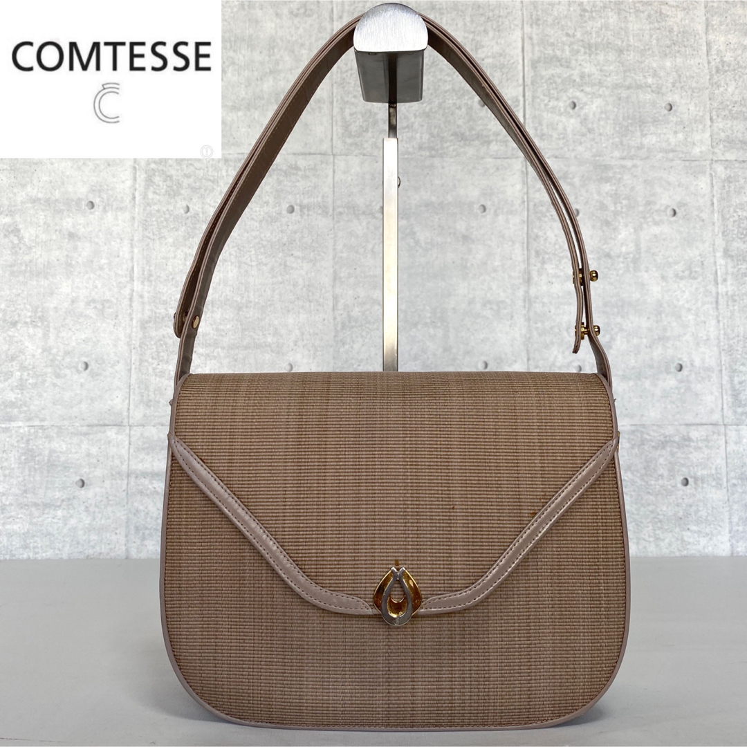 COMTESSE ホースヘア ハンドバッグ ベージュ ゴールド金具 ジャッキー