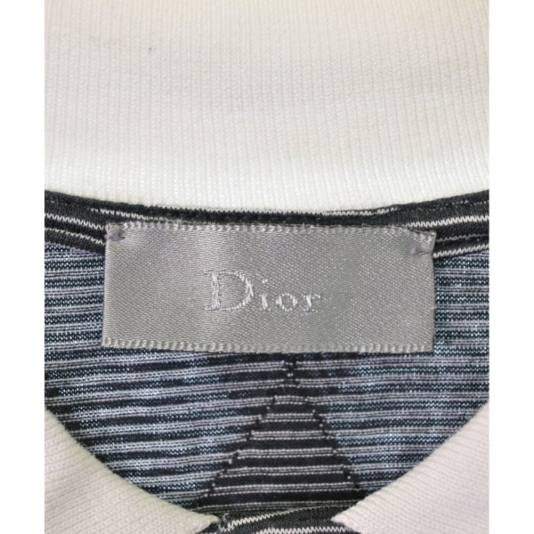 DIOR HOMME(ディオールオム)のDior Homme ディオールオム ポロシャツ L 黒xグレー(ボーダー) 【古着】【中古】 メンズのトップス(ポロシャツ)の商品写真