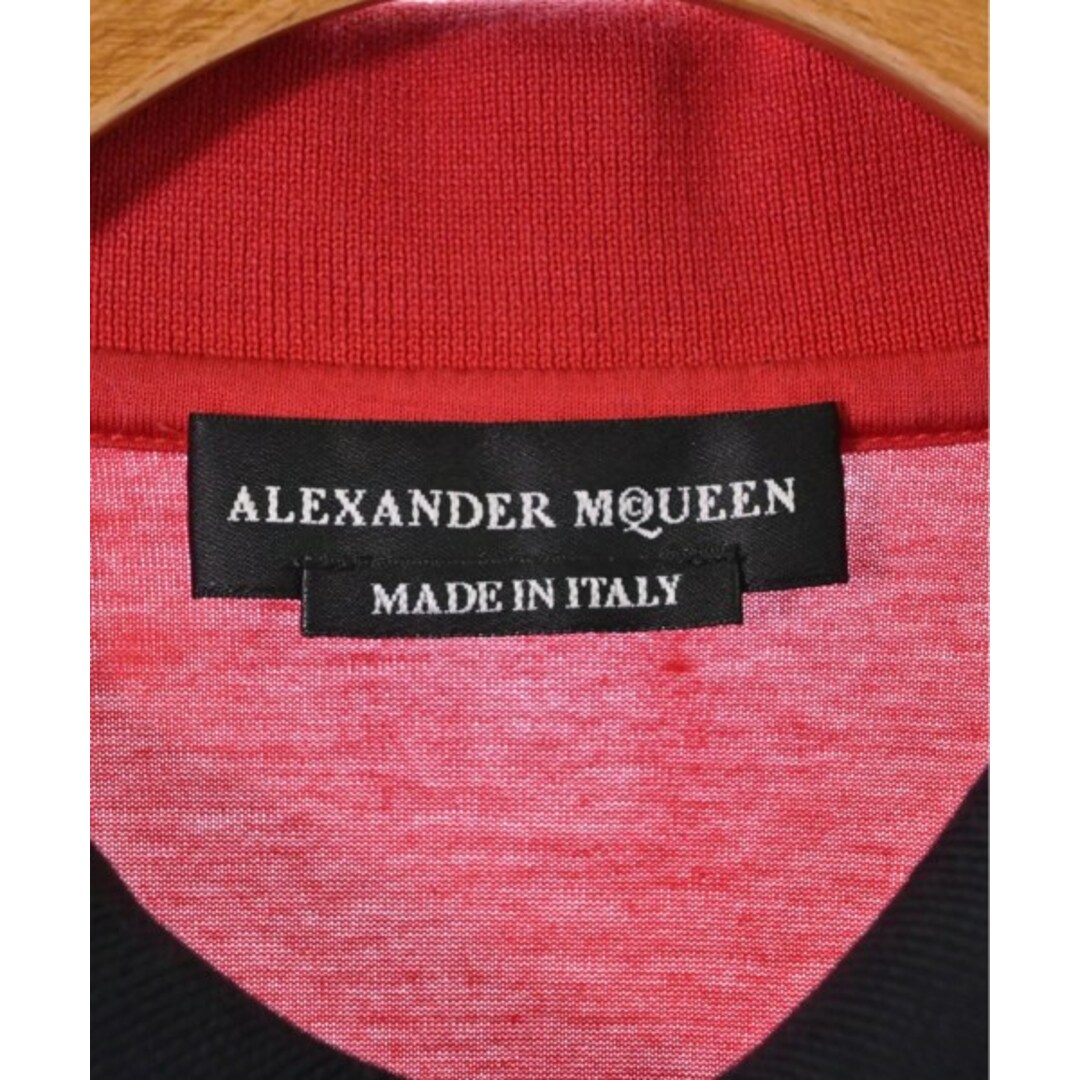 Alexander McQueen(アレキサンダーマックイーン)のALEXANDER MCQUEEN ポロシャツ S 赤x黒 【古着】【中古】 メンズのトップス(ポロシャツ)の商品写真