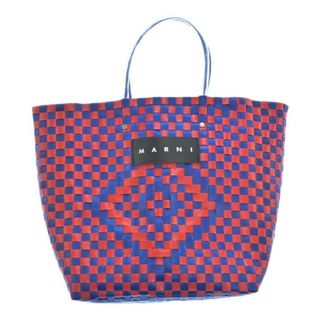 マルニ(Marni)のMARNI マルニ かごバッグ - 赤x青 【古着】【中古】(かごバッグ/ストローバッグ)