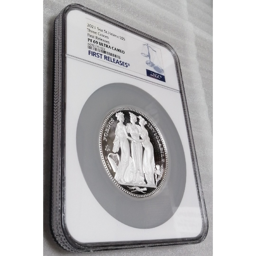 5オンス セントヘレナ 2021 スリーグレイセス 銀貨 NGC PF69