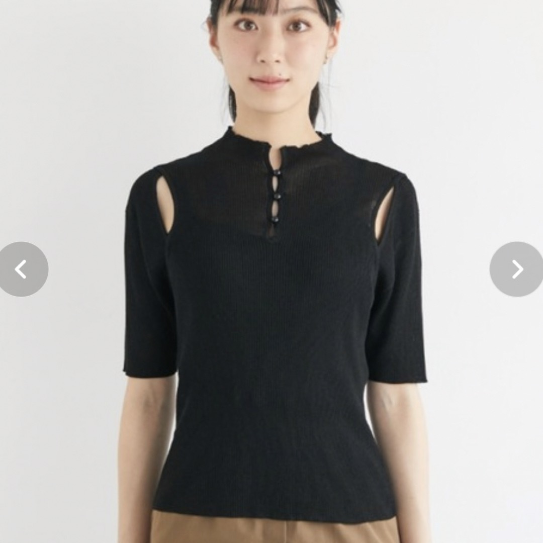 ショルダーカットシアーリブニット ⭐︎最終値下げ | フリマアプリ ラクマ
