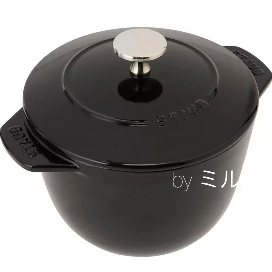 staub ストウブ ラ ココット de GOHAN ブラック ゴハン 16㎝ - 鍋