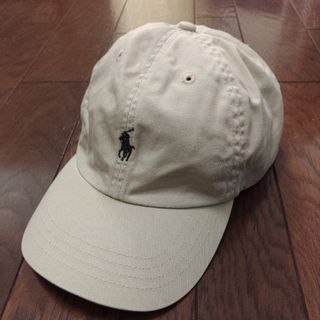 ポロラルフローレン(POLO RALPH LAUREN)のPOLO RALPH LAUREN　キャップ　ベージュ　ネイビー　革ベルト(キャップ)