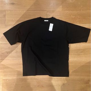 フォークアンドスプーン(FORK&SPOON)の【新品】FORK＆SPOON　クルーネック5分袖Tシャツ　ブラック(Tシャツ/カットソー(半袖/袖なし))