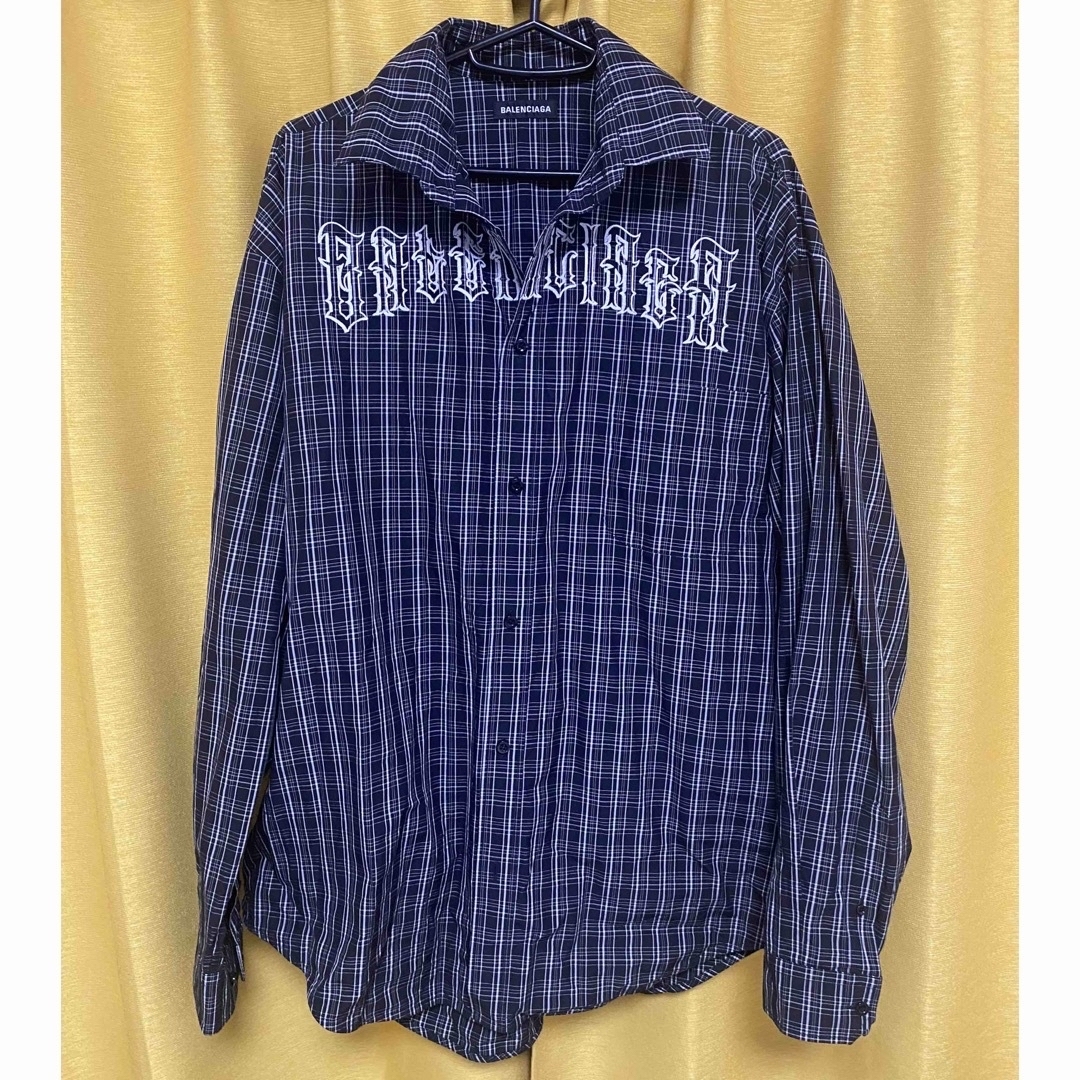 バレンシアガ　正規品　シャツ　オーバーサイズ　チェック　ヒップホップ　ジャケット